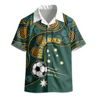 Matildas Game On Kid Hawaiian Shirt Indigenous Dot Art Soccer Ball With Southern Cross Stars