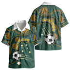 Matildas Game On Kid Hawaiian Shirt Indigenous Dot Art Soccer Ball With Southern Cross Stars