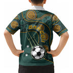 Matildas Game On Kid Hawaiian Shirt Indigenous Dot Art Soccer Ball With Southern Cross Stars