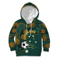 Matildas Game On Kid Hoodie Indigenous Dot Art Soccer Ball With Southern Cross Stars
