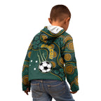 Matildas Game On Kid Hoodie Indigenous Dot Art Soccer Ball With Southern Cross Stars