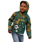 Matildas Game On Kid Hoodie Indigenous Dot Art Soccer Ball With Southern Cross Stars