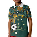 Matildas Game On Kid Polo Shirt Indigenous Dot Art Soccer Ball With Southern Cross Stars
