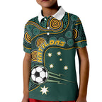 Matildas Game On Kid Polo Shirt Indigenous Dot Art Soccer Ball With Southern Cross Stars