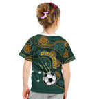 Matildas Game On Kid T Shirt Indigenous Dot Art Soccer Ball With Southern Cross Stars