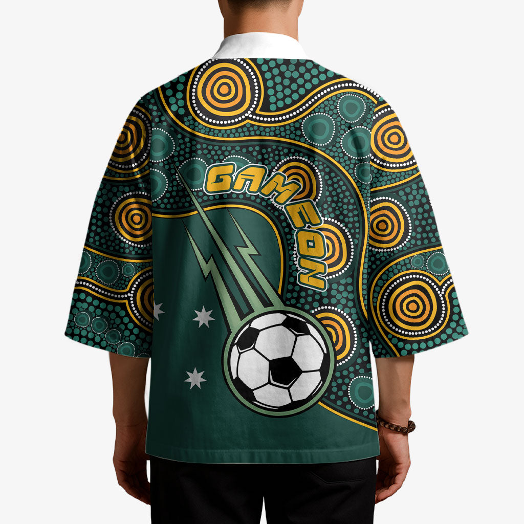 Matildas Game On Kimono Indigenous Dot Art Soccer Ball With Southern Cross Stars