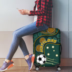 Matildas Game On Luggage Cover Indigenous Dot Art Soccer Ball With Southern Cross Stars