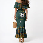 Matildas Game On Mermaid Dress Indigenous Dot Art Soccer Ball With Southern Cross Stars