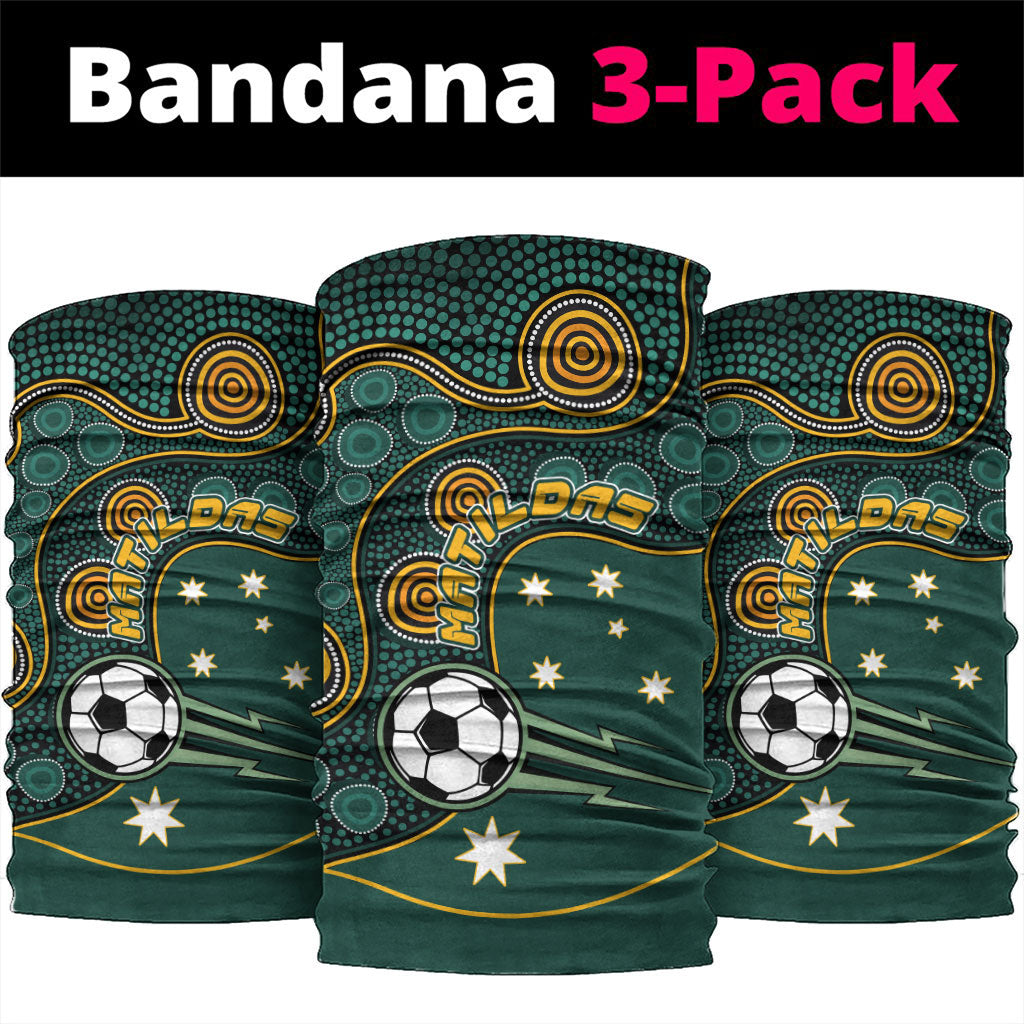 Matildas Game On Neck Gaiter Indigenous Dot Art Soccer Ball With Southern Cross Stars