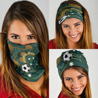 Matildas Game On Neck Gaiter Indigenous Dot Art Soccer Ball With Southern Cross Stars