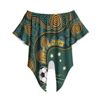 Matildas Game On Off Shoulder Wrap Waist Top Indigenous Dot Art Soccer Ball With Southern Cross Stars