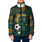 Matildas Game On Padded Jacket Indigenous Dot Art Soccer Ball With Southern Cross Stars