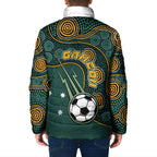 Matildas Game On Padded Jacket Indigenous Dot Art Soccer Ball With Southern Cross Stars