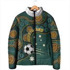 Matildas Game On Padded Jacket Indigenous Dot Art Soccer Ball With Southern Cross Stars