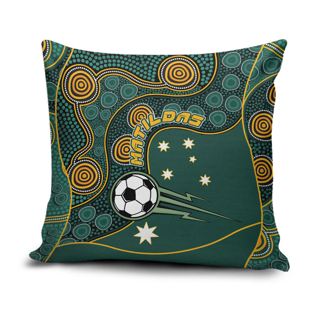 Matildas Game On Pillow Cover Indigenous Dot Art Soccer Ball With Southern Cross Stars