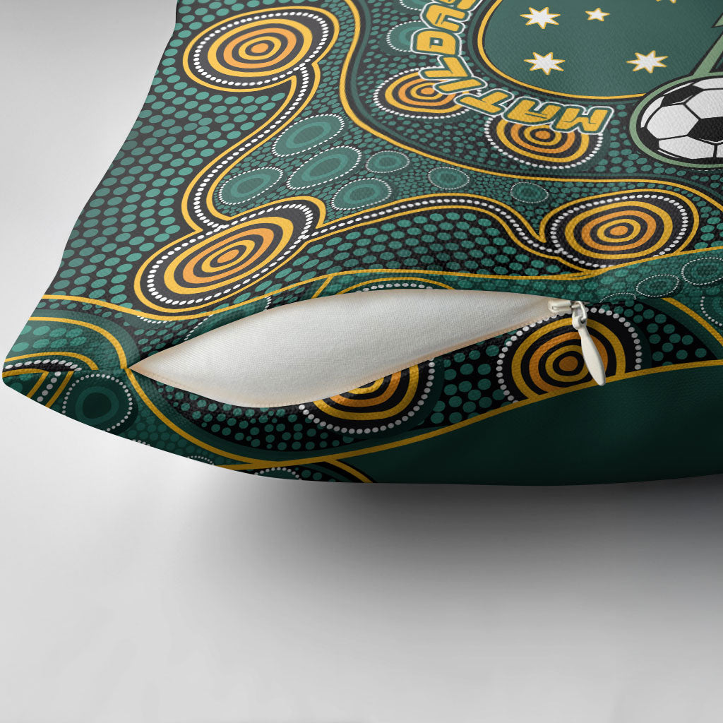 Matildas Game On Pillow Cover Indigenous Dot Art Soccer Ball With Southern Cross Stars