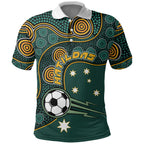 Matildas Game On Polo Shirt Indigenous Dot Art Soccer Ball With Southern Cross Stars