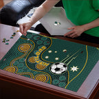 Matildas Game On Puzzle Indigenous Dot Art Soccer Ball With Southern Cross Stars
