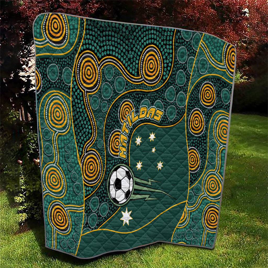 Matildas Game On Quilt Indigenous Dot Art Soccer Ball With Southern Cross Stars