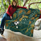 Matildas Game On Quilt Indigenous Dot Art Soccer Ball With Southern Cross Stars
