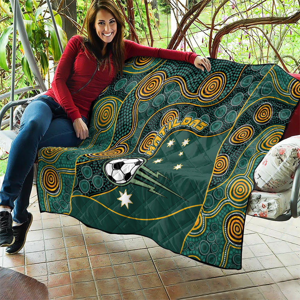 Matildas Game On Quilt Indigenous Dot Art Soccer Ball With Southern Cross Stars
