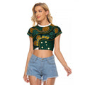 Matildas Game On Raglan Cropped T Shirt Indigenous Dot Art Soccer Ball With Southern Cross Stars