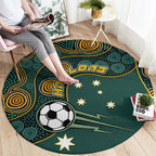 Matildas Game On Round Carpet Indigenous Dot Art Soccer Ball With Southern Cross Stars