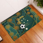 Matildas Game On Rubber Doormat Indigenous Dot Art Soccer Ball With Southern Cross Stars