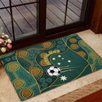 Matildas Game On Rubber Doormat Indigenous Dot Art Soccer Ball With Southern Cross Stars