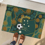 Matildas Game On Rubber Doormat Indigenous Dot Art Soccer Ball With Southern Cross Stars