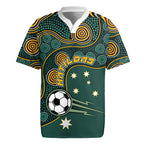 Matildas Game On Rugby Jersey Indigenous Dot Art Soccer Ball With Southern Cross Stars