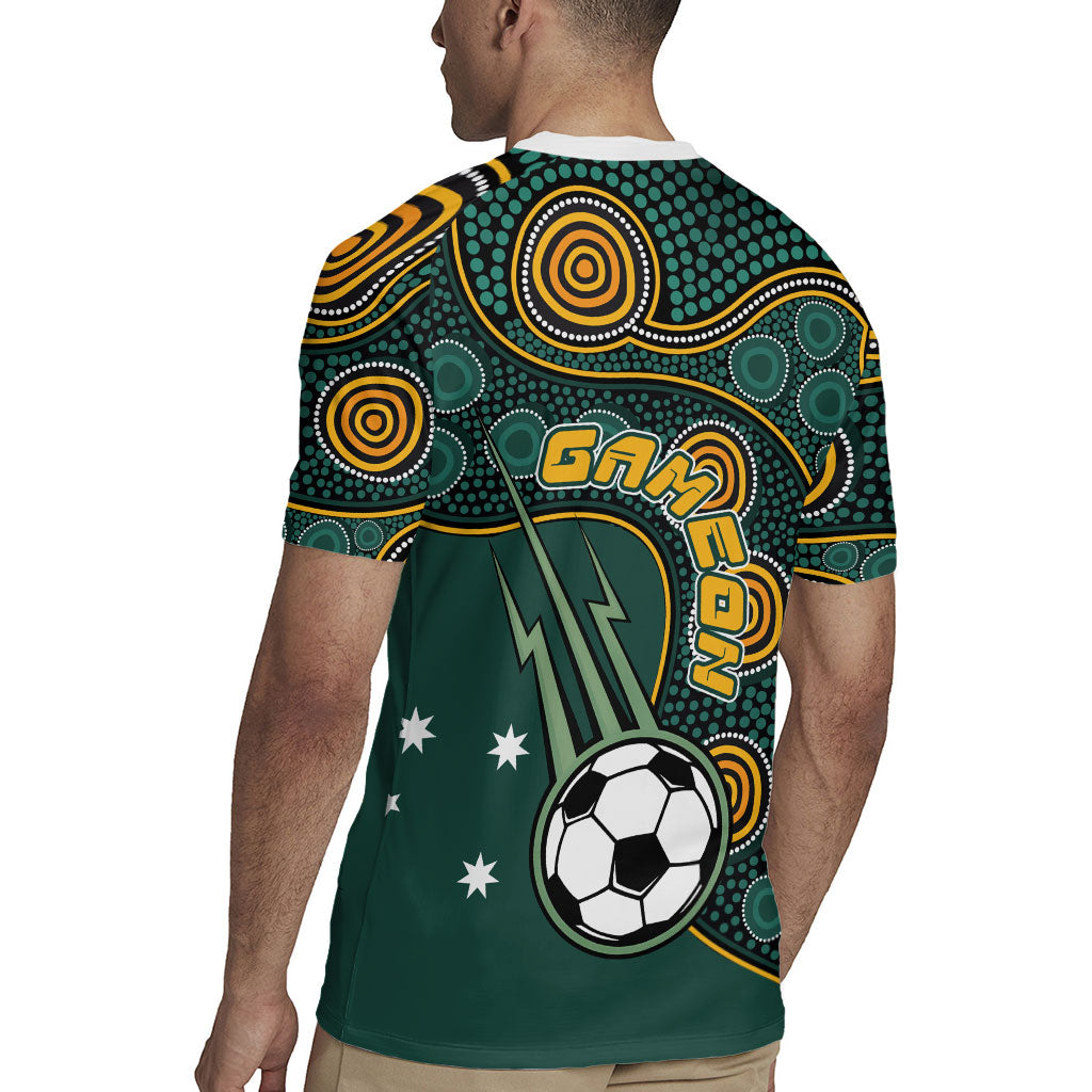 Matildas Game On Rugby Jersey Indigenous Dot Art Soccer Ball With Southern Cross Stars