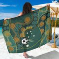 Matildas Game On Sarong Indigenous Dot Art Soccer Ball With Southern Cross Stars
