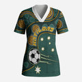 Matildas Game On Scrub Top Indigenous Dot Art Soccer Ball With Southern Cross Stars