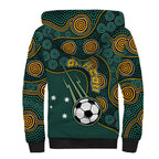 Matildas Game On Sherpa Hoodie Indigenous Dot Art Soccer Ball With Southern Cross Stars