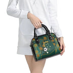 Matildas Game On Shoulder Handbag Indigenous Dot Art Soccer Ball With Southern Cross Stars