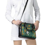 Matildas Game On Shoulder Handbag Indigenous Dot Art Soccer Ball With Southern Cross Stars