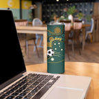 Matildas Game On Skinny Tumbler Indigenous Dot Art Soccer Ball With Southern Cross Stars