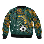 Matildas Game On Sleeve Zip Bomber Jacket Indigenous Dot Art Soccer Ball With Southern Cross Stars