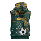 Matildas Game On Sleeveless Hoodie Indigenous Dot Art Soccer Ball With Southern Cross Stars