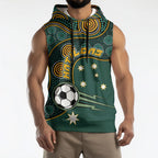 Matildas Game On Sleeveless Hoodie Indigenous Dot Art Soccer Ball With Southern Cross Stars