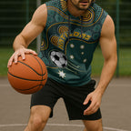 Matildas Game On Sleeveless Hoodie Indigenous Dot Art Soccer Ball With Southern Cross Stars
