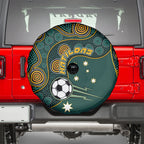 Matildas Game On Spare Tire Cover Indigenous Dot Art Soccer Ball With Southern Cross Stars