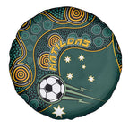 Matildas Game On Spare Tire Cover Indigenous Dot Art Soccer Ball With Southern Cross Stars