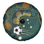 Matildas Game On Spare Tire Cover Indigenous Dot Art Soccer Ball With Southern Cross Stars