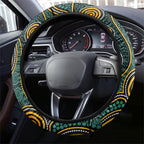 Matildas Game On Steering Wheel Cover Indigenous Dot Art Soccer Ball With Southern Cross Stars