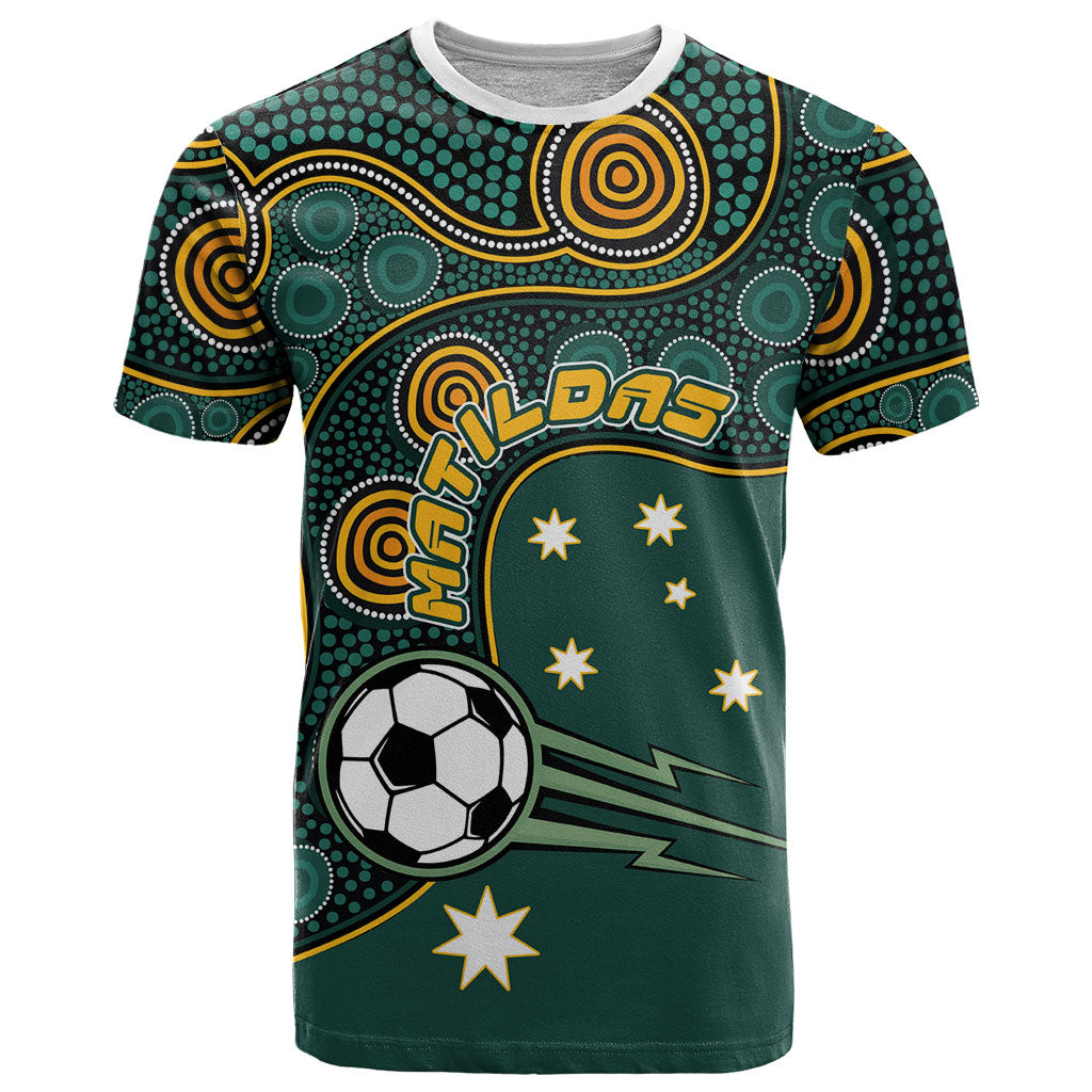 Matildas Game On T Shirt Indigenous Dot Art Soccer Ball With Southern Cross Stars