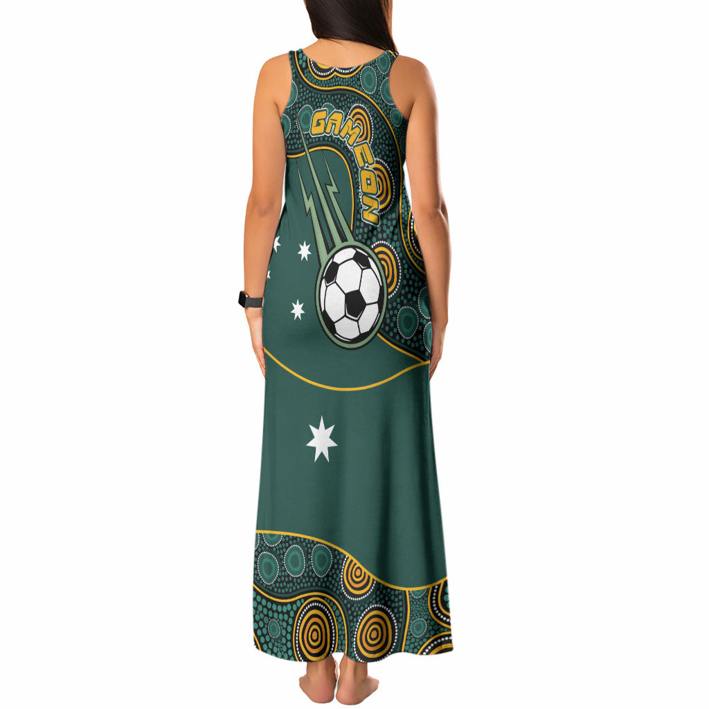 Matildas Game On Tank Maxi Dress Indigenous Dot Art Soccer Ball With Southern Cross Stars