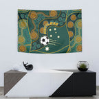 Matildas Game On Tapestry Indigenous Dot Art Soccer Ball With Southern Cross Stars