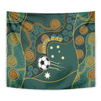 Matildas Game On Tapestry Indigenous Dot Art Soccer Ball With Southern Cross Stars